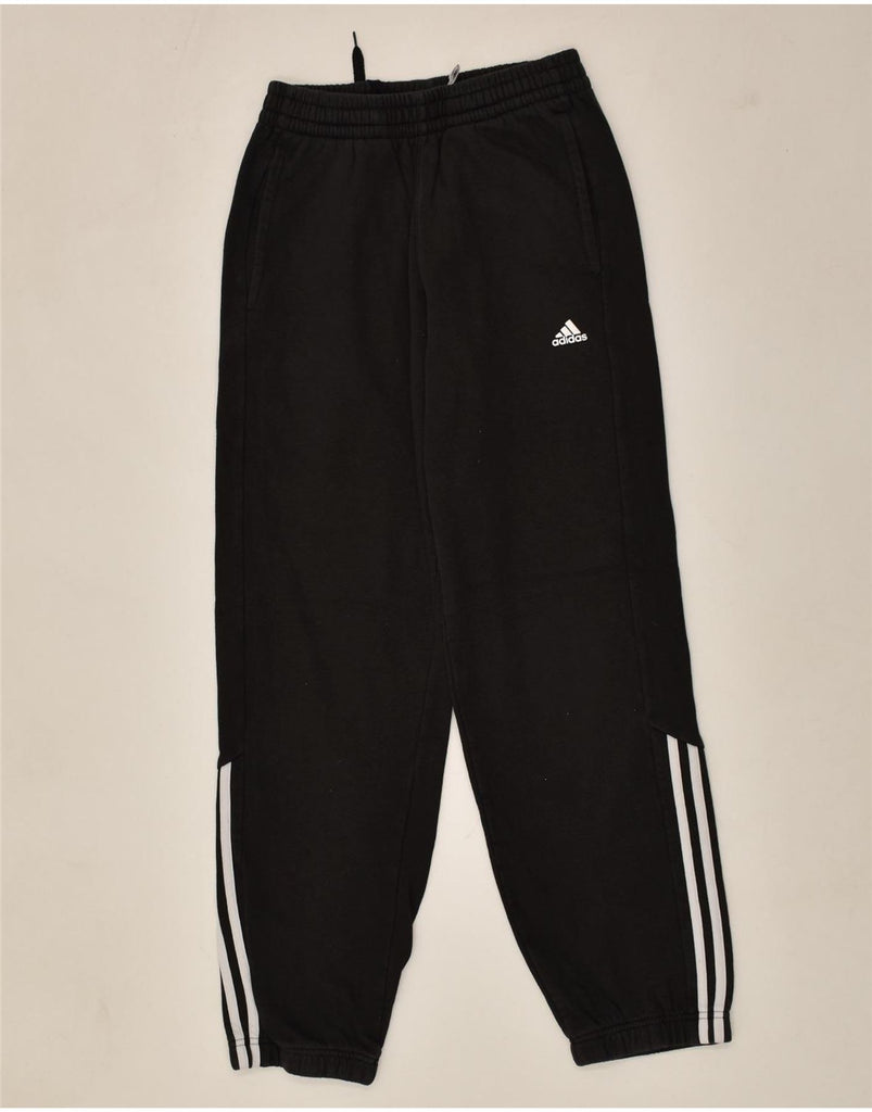 ADIDAS Mens Tracksuit Trousers Joggers Small Black Cotton | Vintage Adidas | Thrift | Second-Hand Adidas | Used Clothing | Messina Hembry 