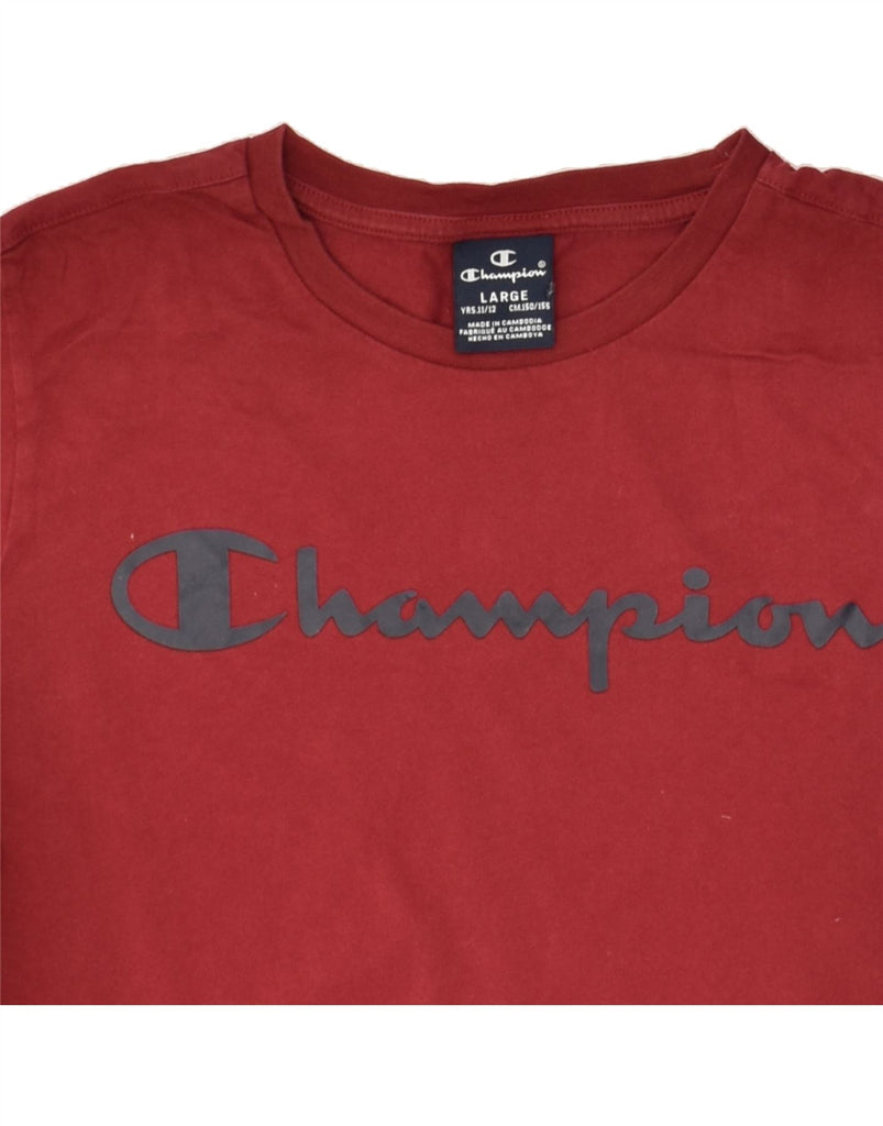 CHAMPION Boys Graphic T-Shirt Top 11-12 Years Large Red Cotton | Vintage Champion | Thrift | Second-Hand Champion | Used Clothing | Messina Hembry 