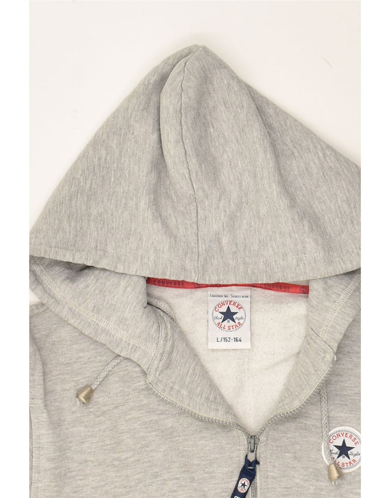 CONVERSE Boys Zip Hoodie Sweater 12-13 Years Large Grey Cotton | Vintage Converse | Thrift | Second-Hand Converse | Used Clothing | Messina Hembry 