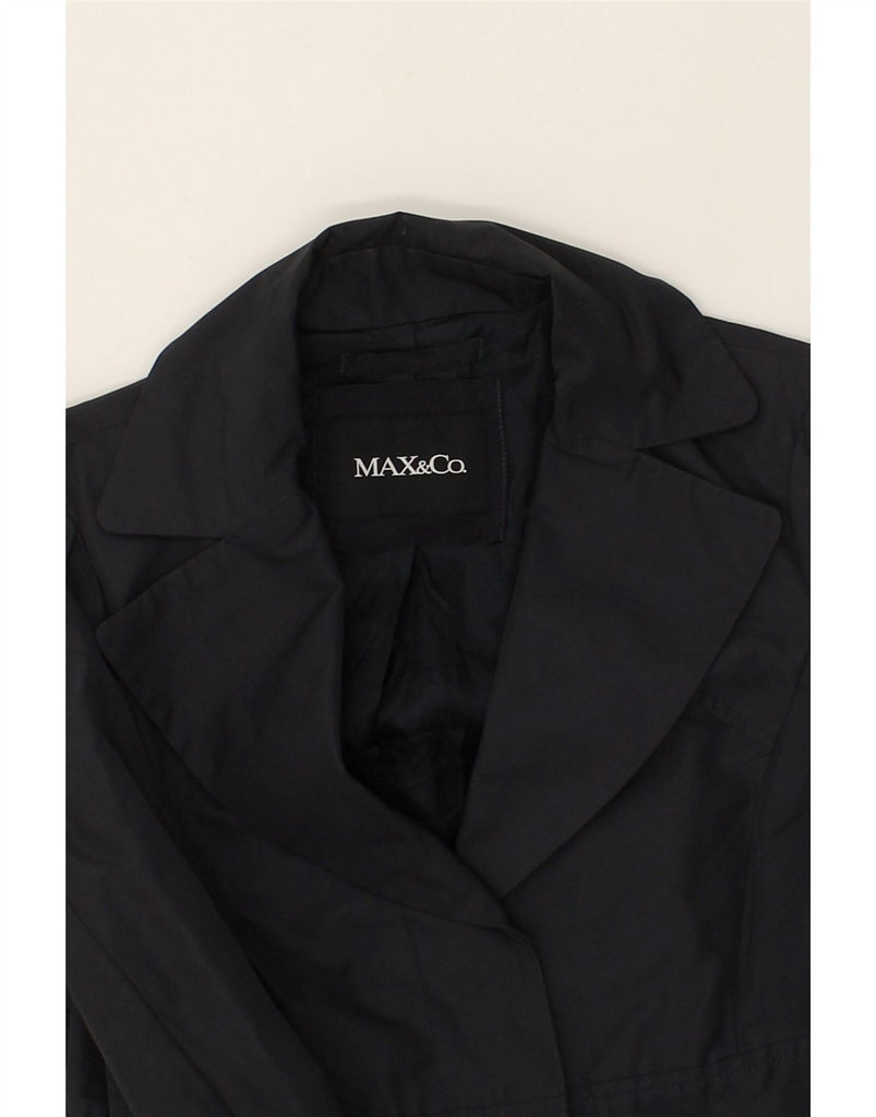 MAX & CO. Womens Overcoat UK 6 XS Navy Blue | Vintage Max & Co. | Thrift | Second-Hand Max & Co. | Used Clothing | Messina Hembry 