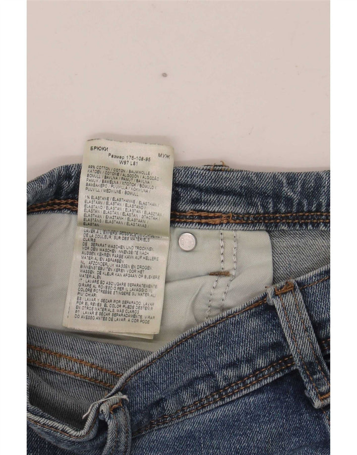 Wrangler Mens Regular Fit Straight Jeans W38 L32 Blue Cotton
