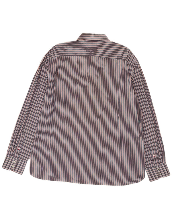 Tommy Hilfiger Mens Custom Fit Shirt 2XL Blue Striped Cotton