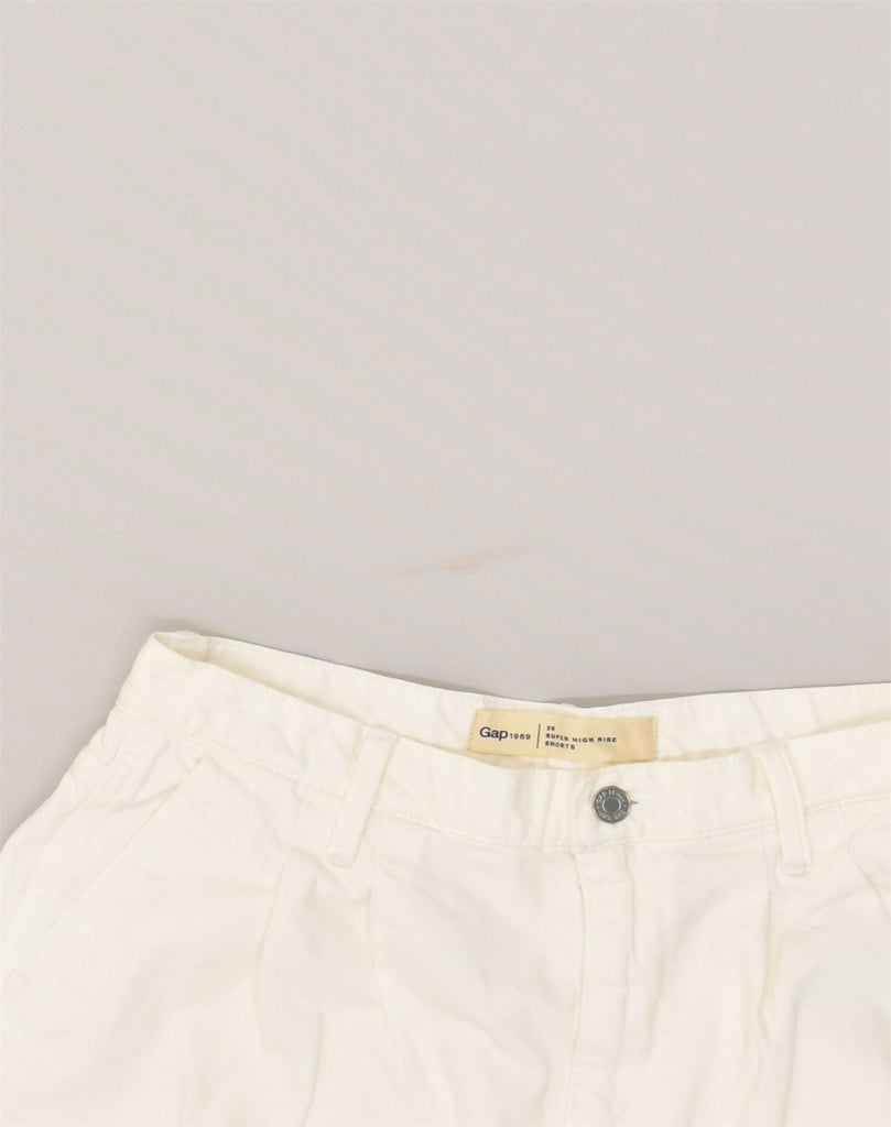 GAP Womens High Waist Chino Shorts W29 Medium  White Cotton | Vintage Gap | Thrift | Second-Hand Gap | Used Clothing | Messina Hembry 