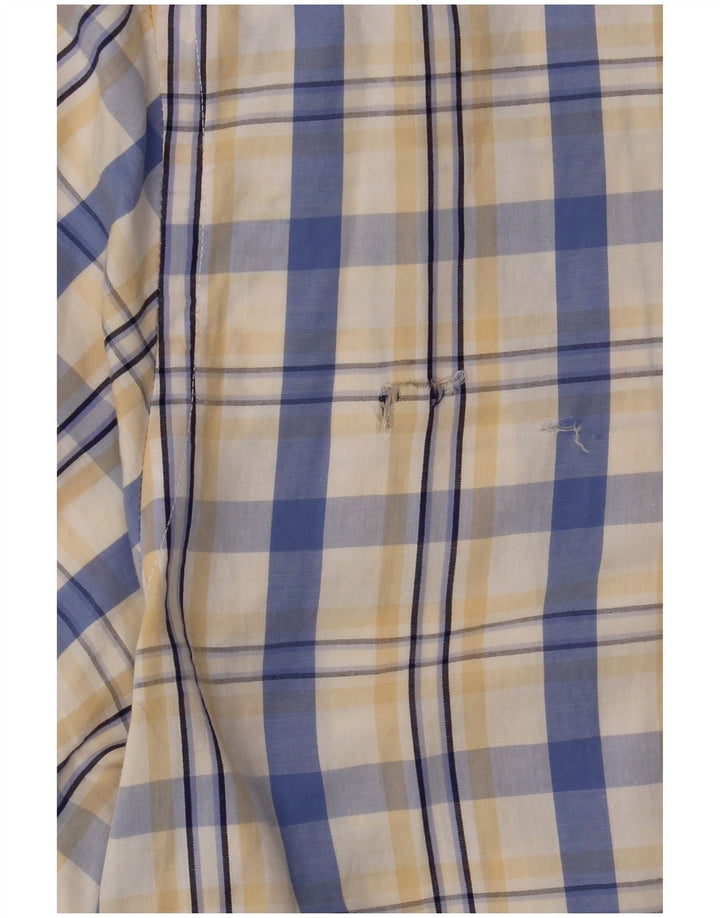 Carrera Mens Short Sleeve Shirt 2XL White Check Cotton