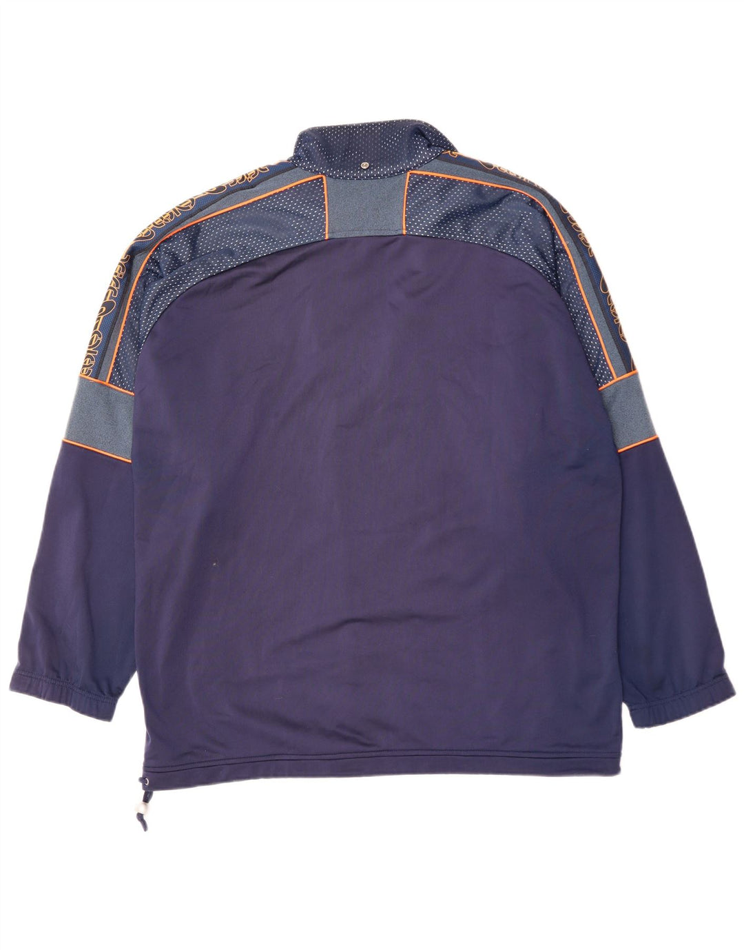 ASICS Mens Graphic Tracksuit Top Jacket 2XL Navy Blue Polyester