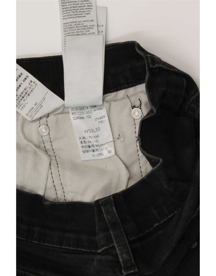 Levi's Mens Straight Jeans W33 L30 Black Cotton