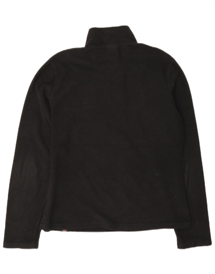 The North Face Womens Zip Neck Fleece Jumper UK 14 Medium Black Polyester