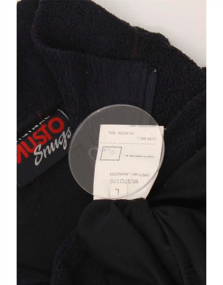 Musto Mens Zip Neck Fleece Jumper Large Navy Blue Polyester