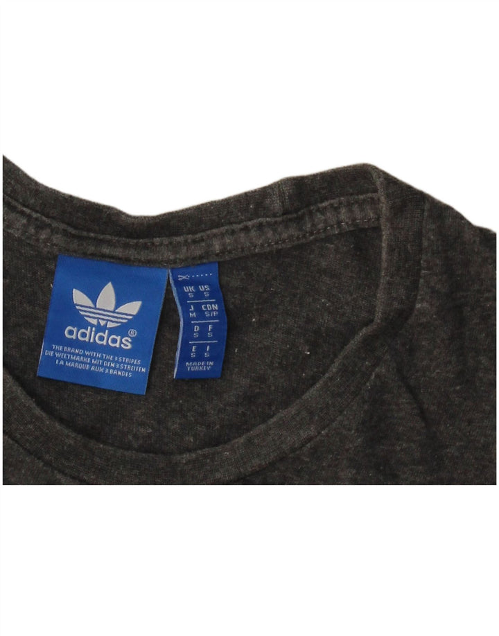 ADIDAS Womens Graphic T-Shirt Top UK 10 Small Grey