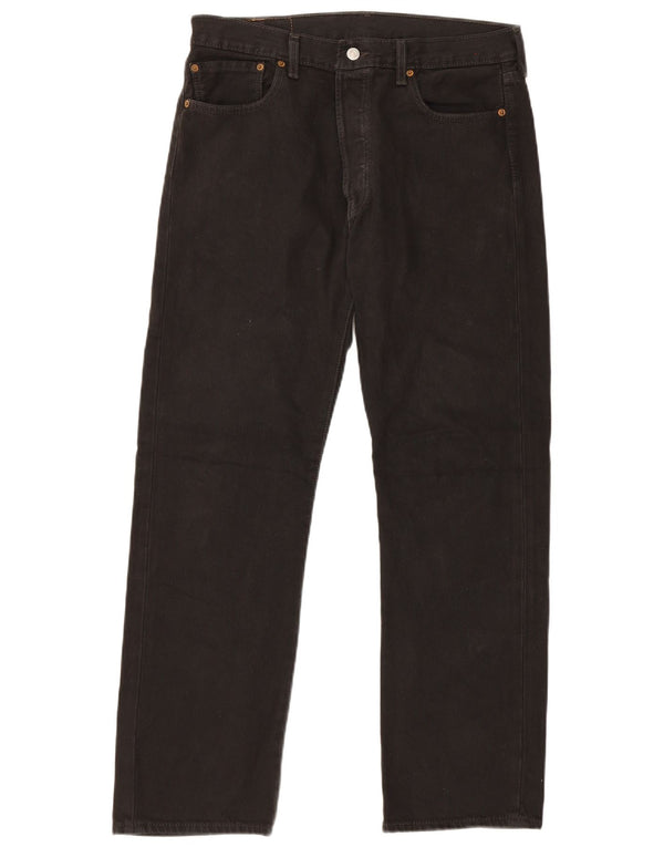 Levi's Mens 501 Straight Jeans W34 L30 Black Cotton
