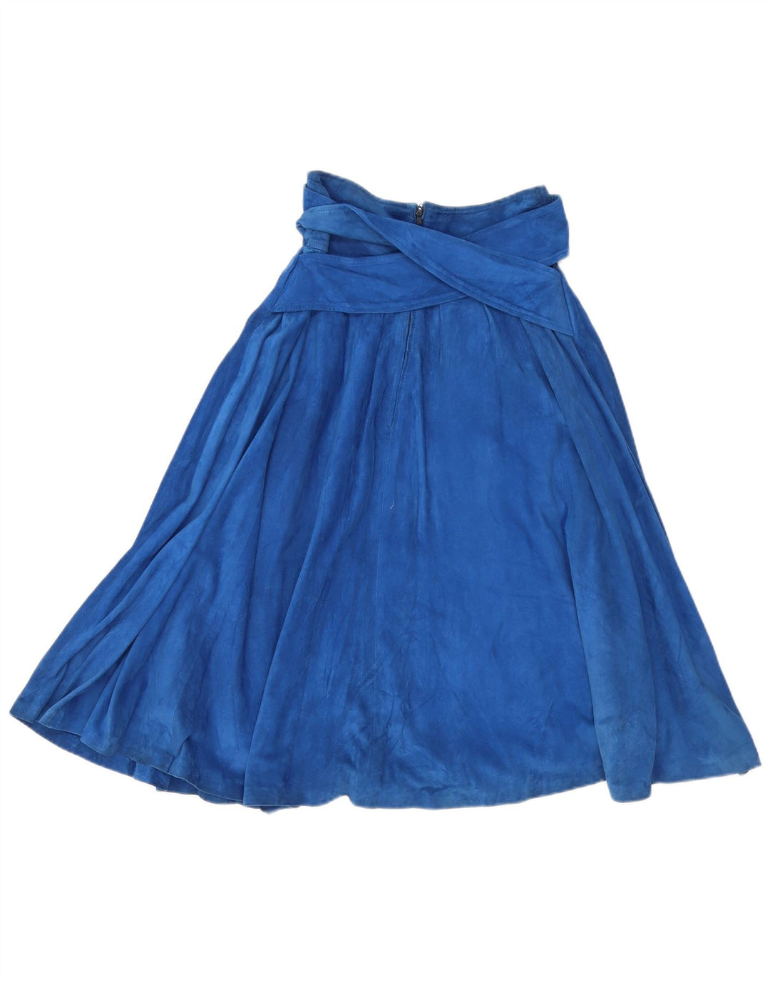 Vintage Womens Suede A-Line Skirt IT 40 Small W26 Blue Leather