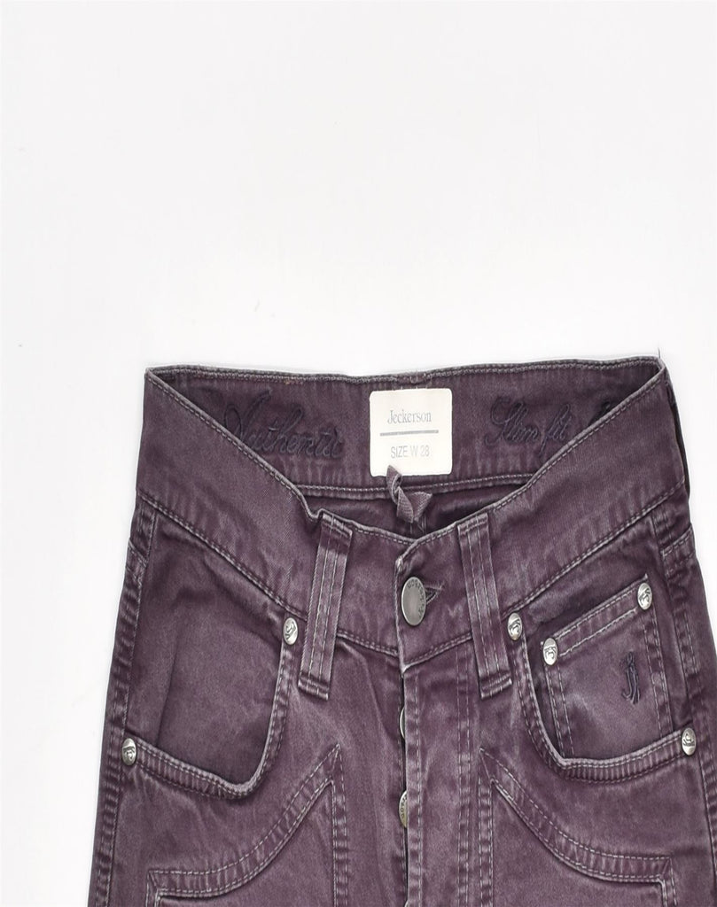 JECKERSON Womens Slim Fit Slim Jeans W28 L32 Purple Cotton | Vintage | Thrift | Second-Hand | Used Clothing | Messina Hembry 