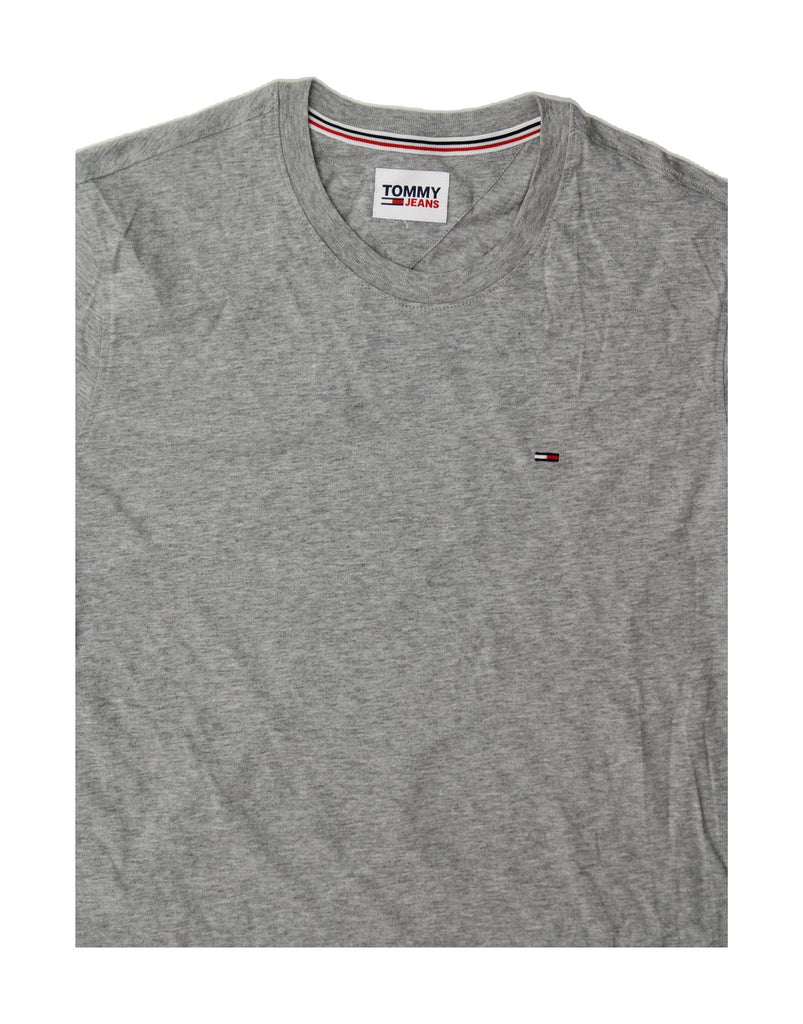 TOMMY HILFIGER Mens T-Shirt Top Medium Grey Cotton Vintage Tommy Hilfiger and Second-Hand Tommy Hilfiger from Messina Hembry 