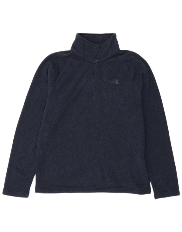 THE NORTH FACE Mens Zip Neck Sweatshirt Jumper Large Navy Blue Flecked