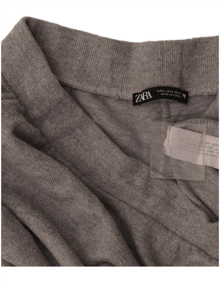 Zara Womens Tracksuit Trousers UK 14 Large  Grey Polyester