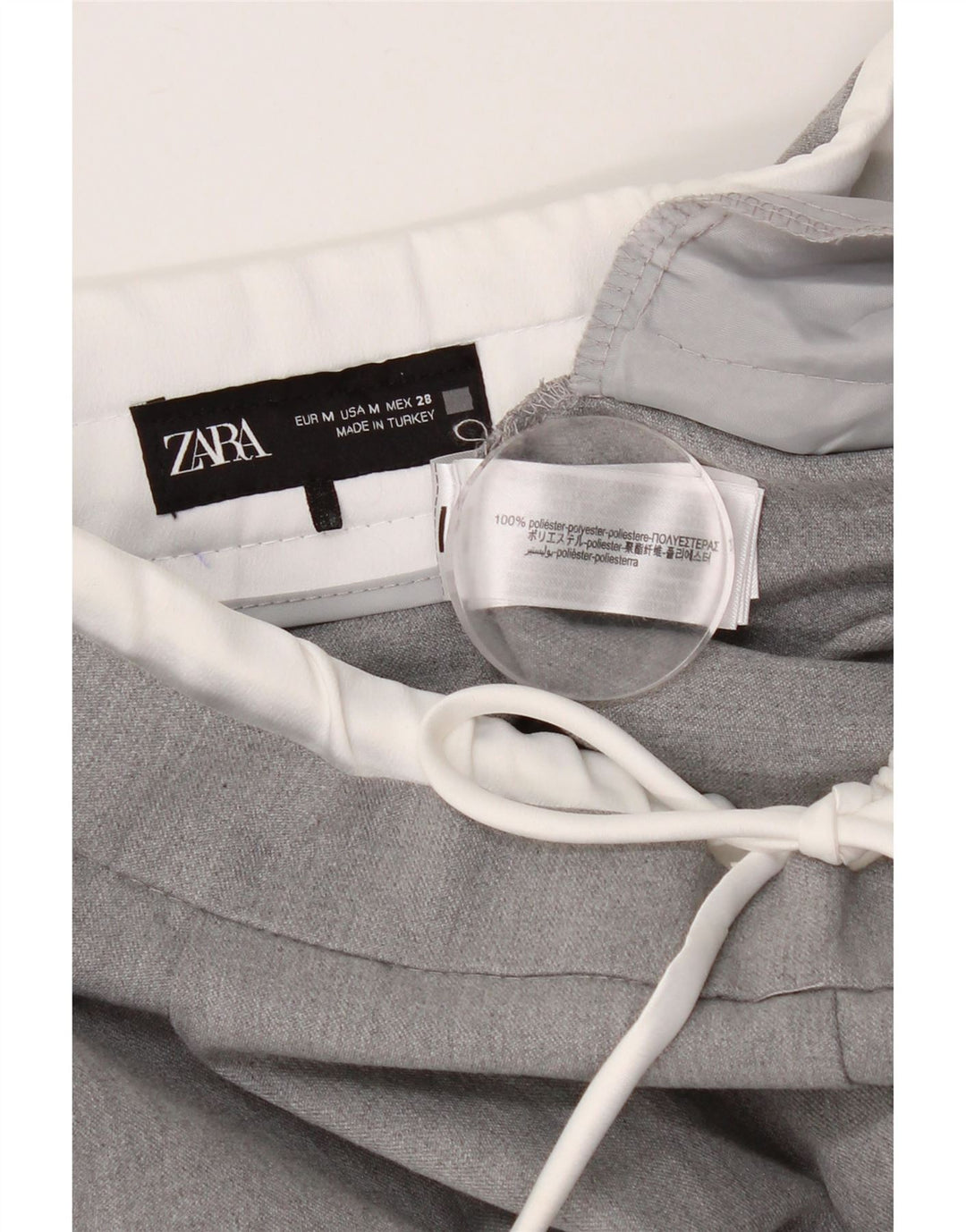 ZARA Womens Pegged Chino Trousers Medium W30 L28 Grey Polyester