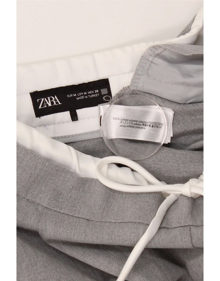 ZARA Womens Pegged Chino Trousers Medium W30 L28 Grey Polyester