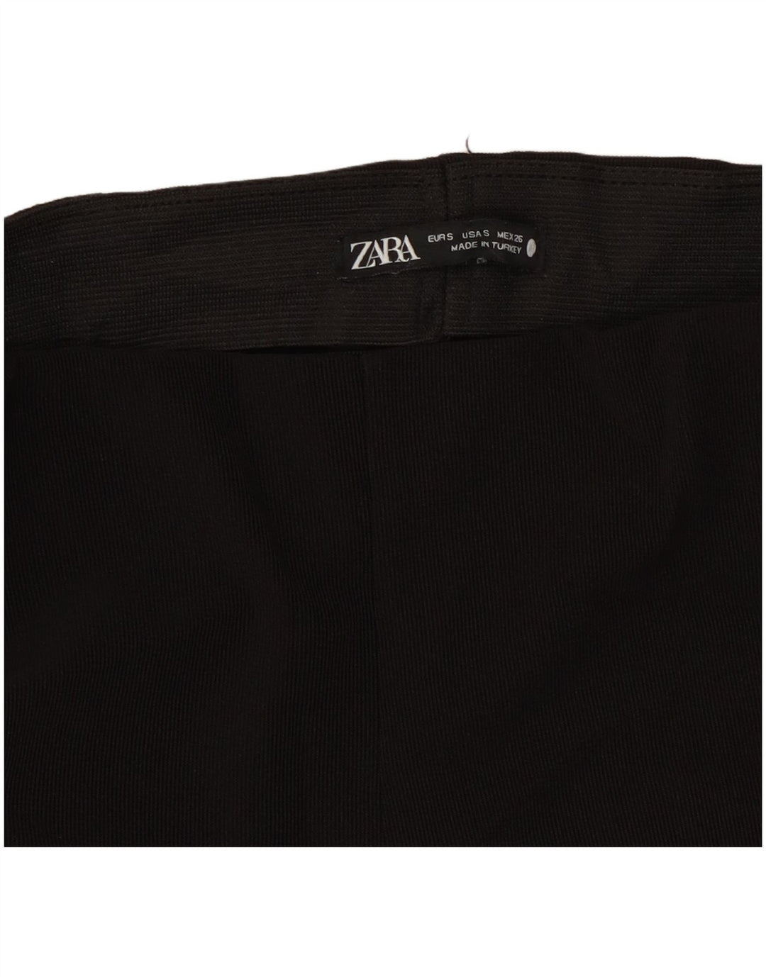 Zara Womens Flare Casual Trousers Small W26 L30 Black Polyester