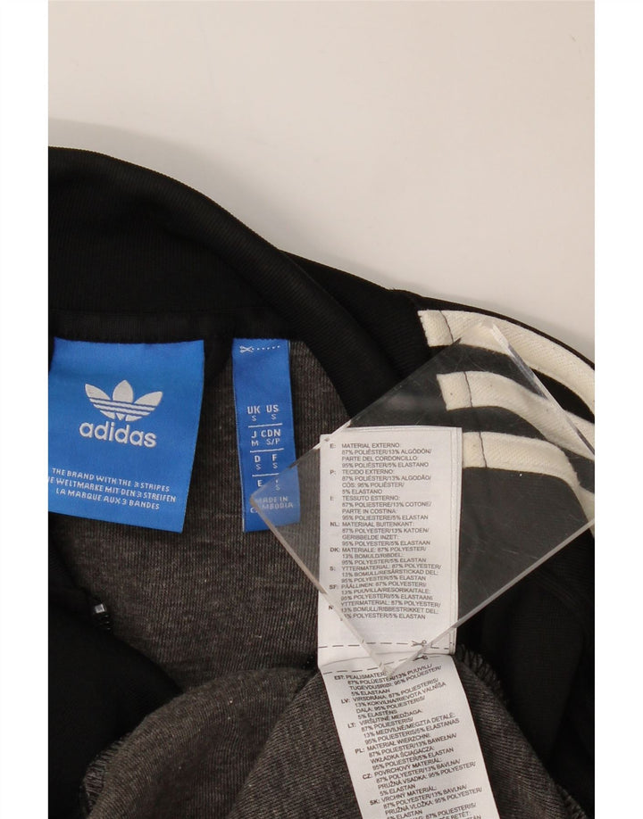 ADIDAS Mens Tracksuit Top Jacket Small Black Polyester