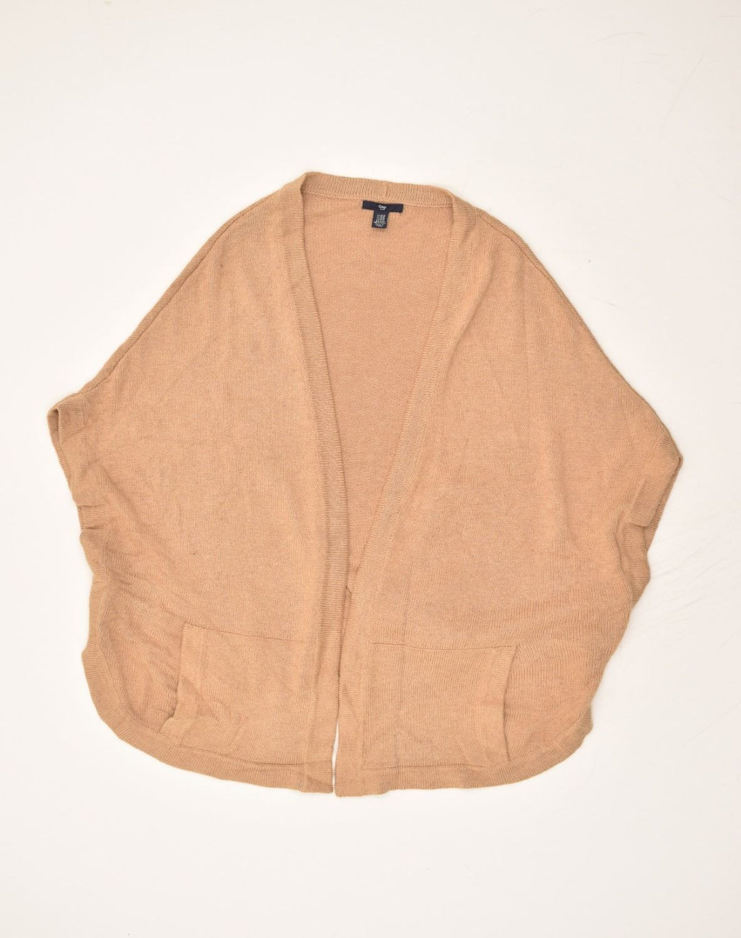 GAP Womens Oversized Short Sleeve Cardigan Sweater UK 6 XS Beige Cotton | Vintage Gap | Thrift | Second-Hand Gap | Used Clothing | Messina Hembry 