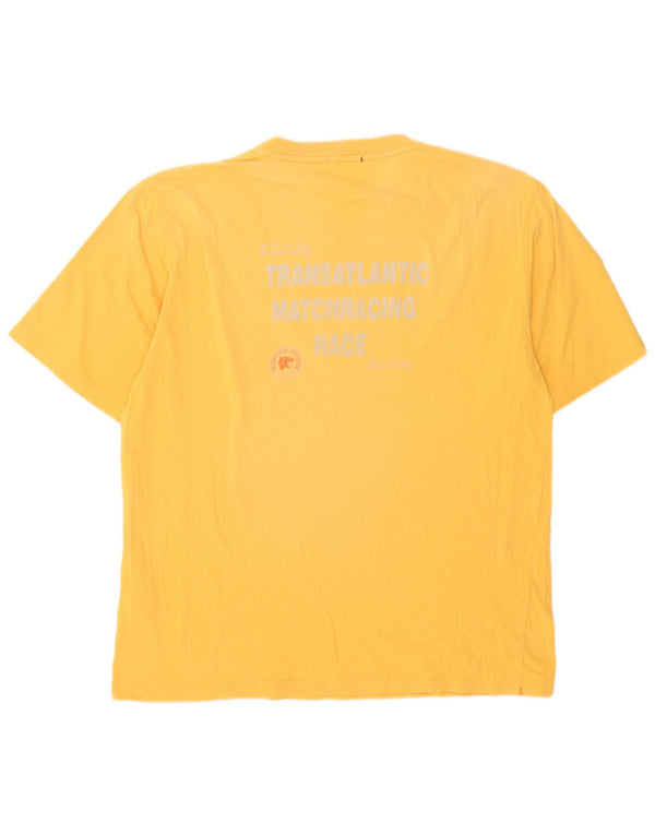 Marina Yachting Mens Graphic T-Shirt Top XL Yellow Cotton