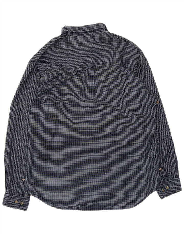 Columbia Mens Flannel Shirt Medium Blue Check Polyester