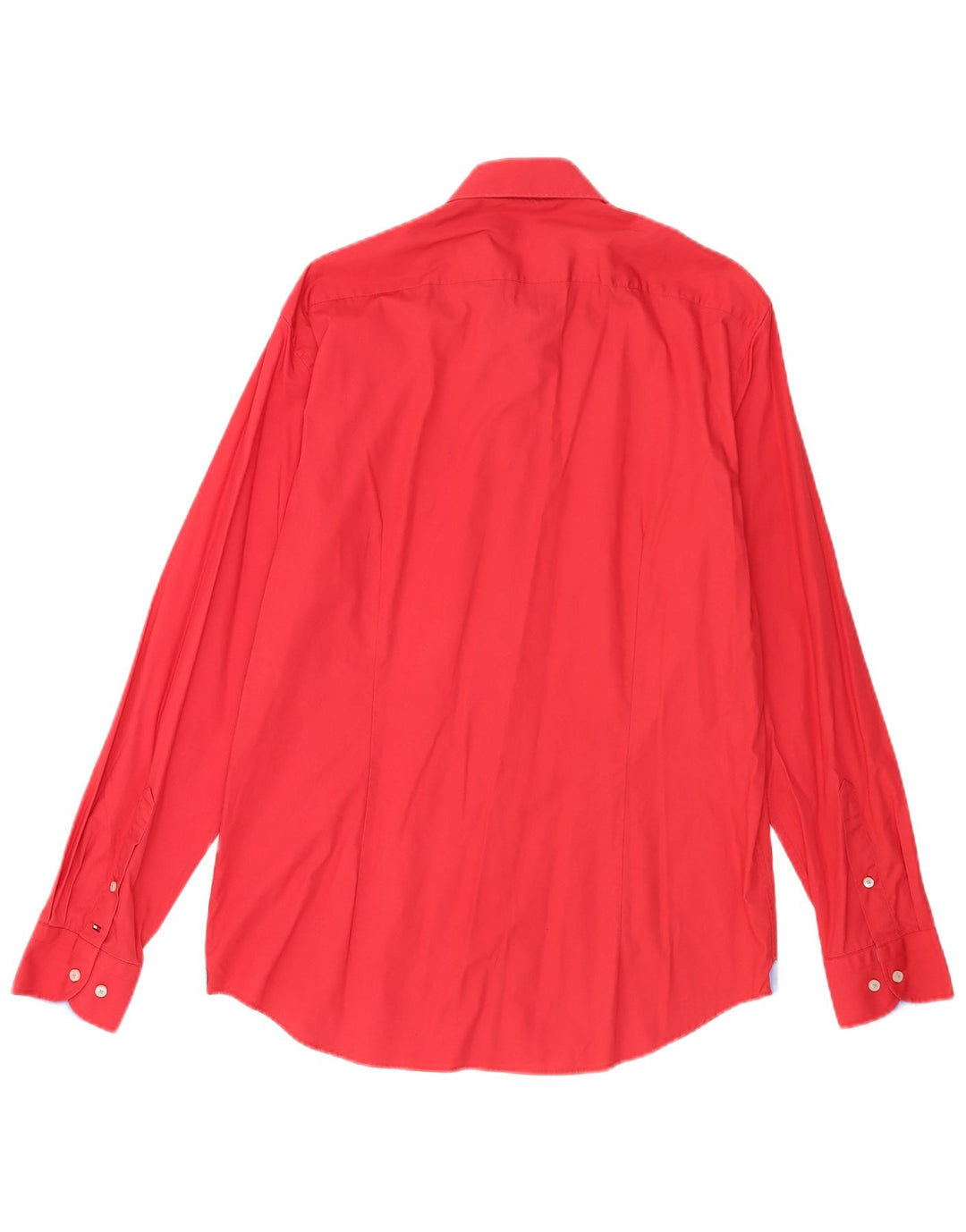 Tommy Hilfiger Mens Tailored Fitted Shirt Size 16 41 Large Red Cotton