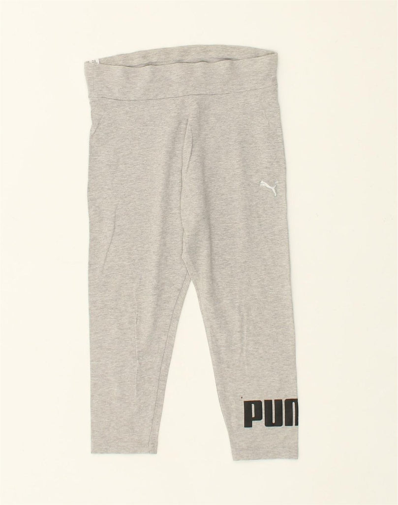 PUMA Womens Leggings UK 10 Small Grey Cotton | Vintage Puma | Thrift | Second-Hand Puma | Used Clothing | Messina Hembry 