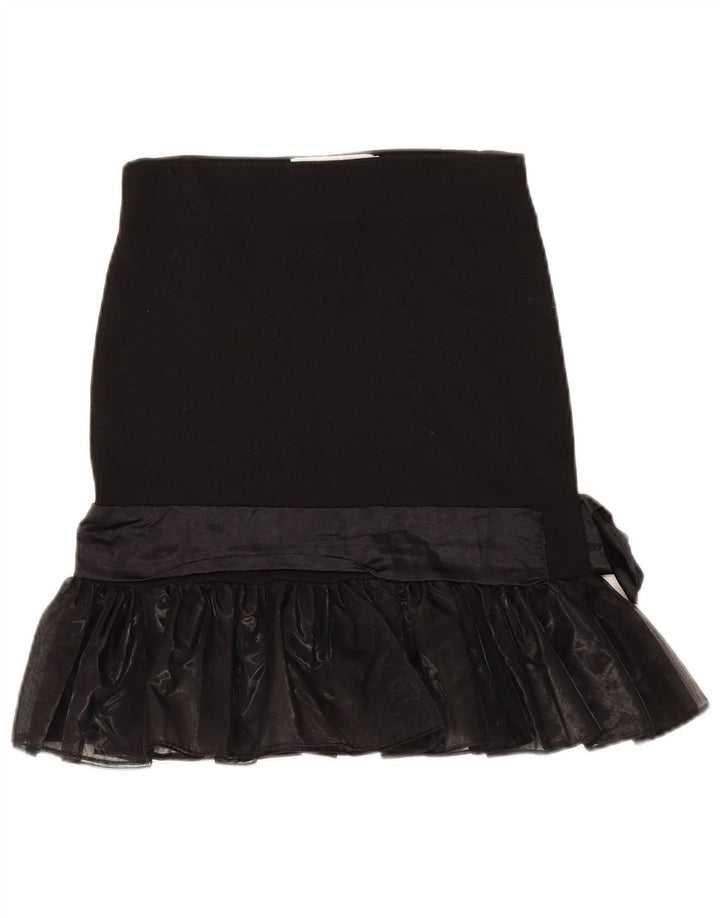 Vintage Womens Trumpet Skirt IT 44 Medium W28  Black Viscose