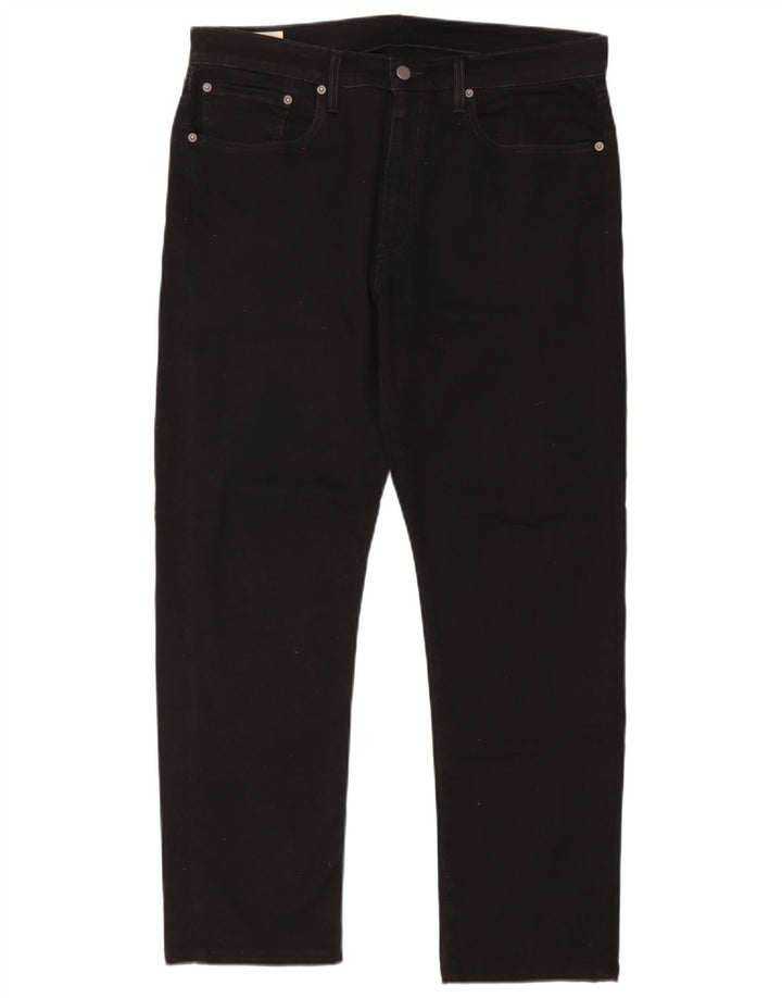 Levi's Mens 502 Tapered Jeans W36 L29 Black Cotton
