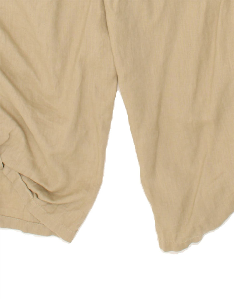 FAT FACE Womens Capri Trousers UK 18 XL W38 L21  Beige Linen | Vintage Fat Face | Thrift | Second-Hand Fat Face | Used Clothing | Messina Hembry 