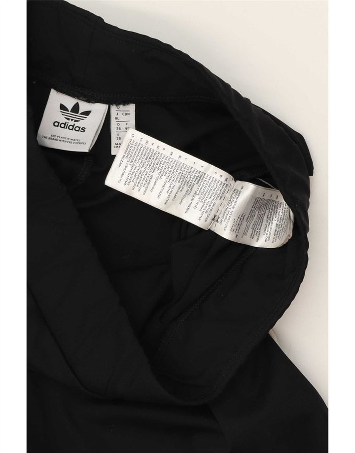 Adidas Womens Flare Tracksuit Trousers UK 12 Medium Black Polyester