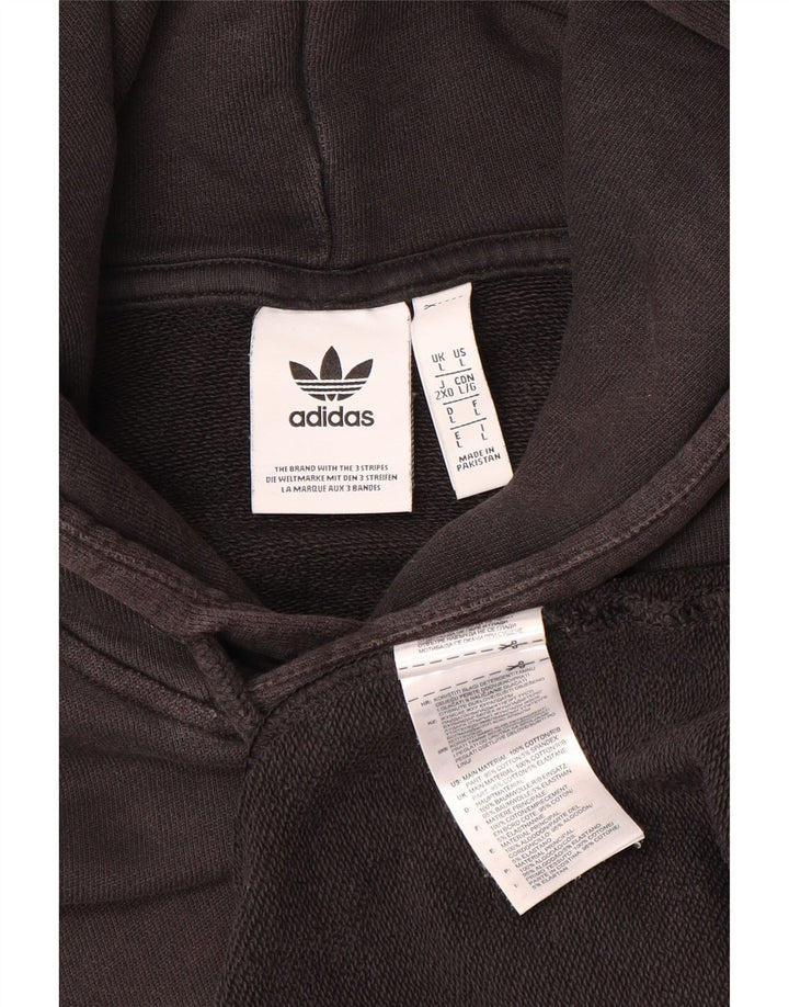 Adidas Mens Hoodie Jumper Large Black Cotton
