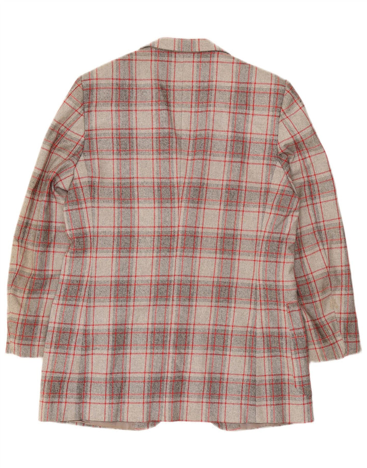 Vintage Mens 2 Button Blazer Jacket IT 52 XL Grey Check