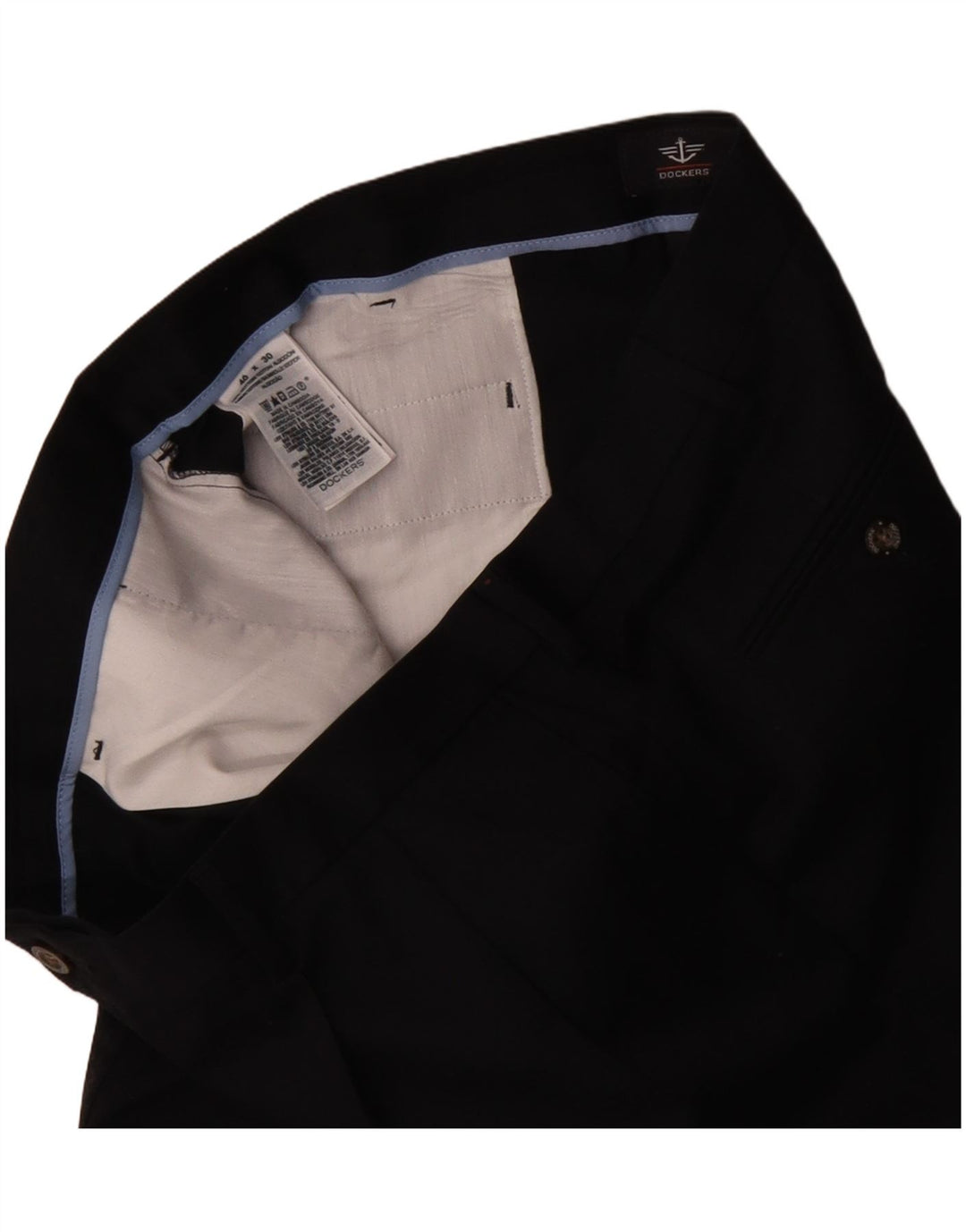 Dockers Mens Pegged Chino Trousers W40 L30 Black Cotton