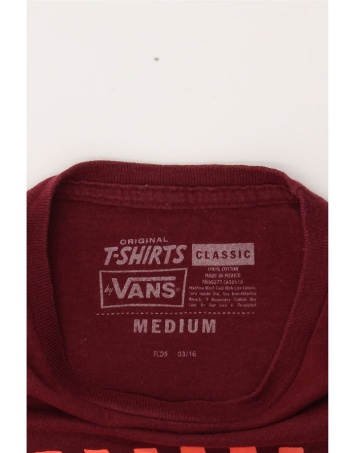 VANS Mens Classic Graphic T-Shirt Top Medium Burgundy Cotton Vintage Vans and Second-Hand Vans from Messina Hembry 