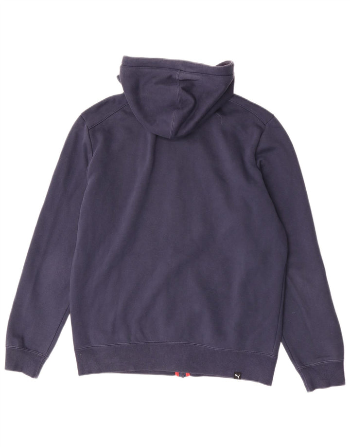 Puma Mens Graphic Regular Fit Zip Hoodie Sweater Medium Navy Blue Cotton
