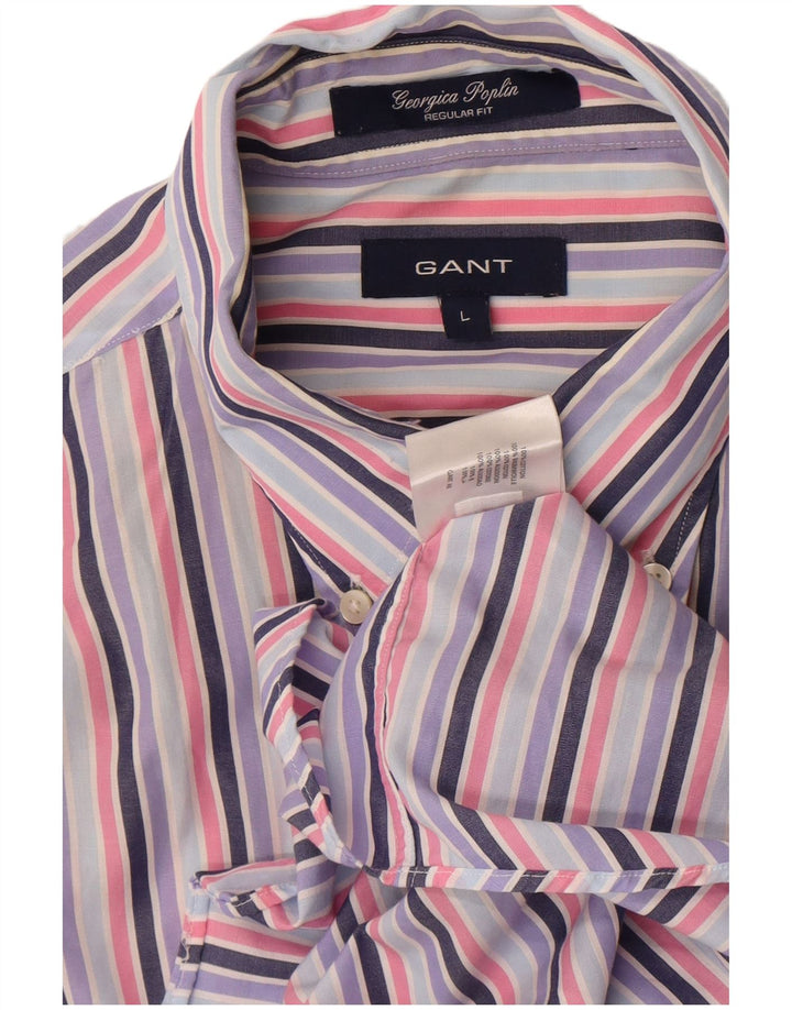 Gant Mens Regular Fit Shirt Large Multicoloured Striped Cotton