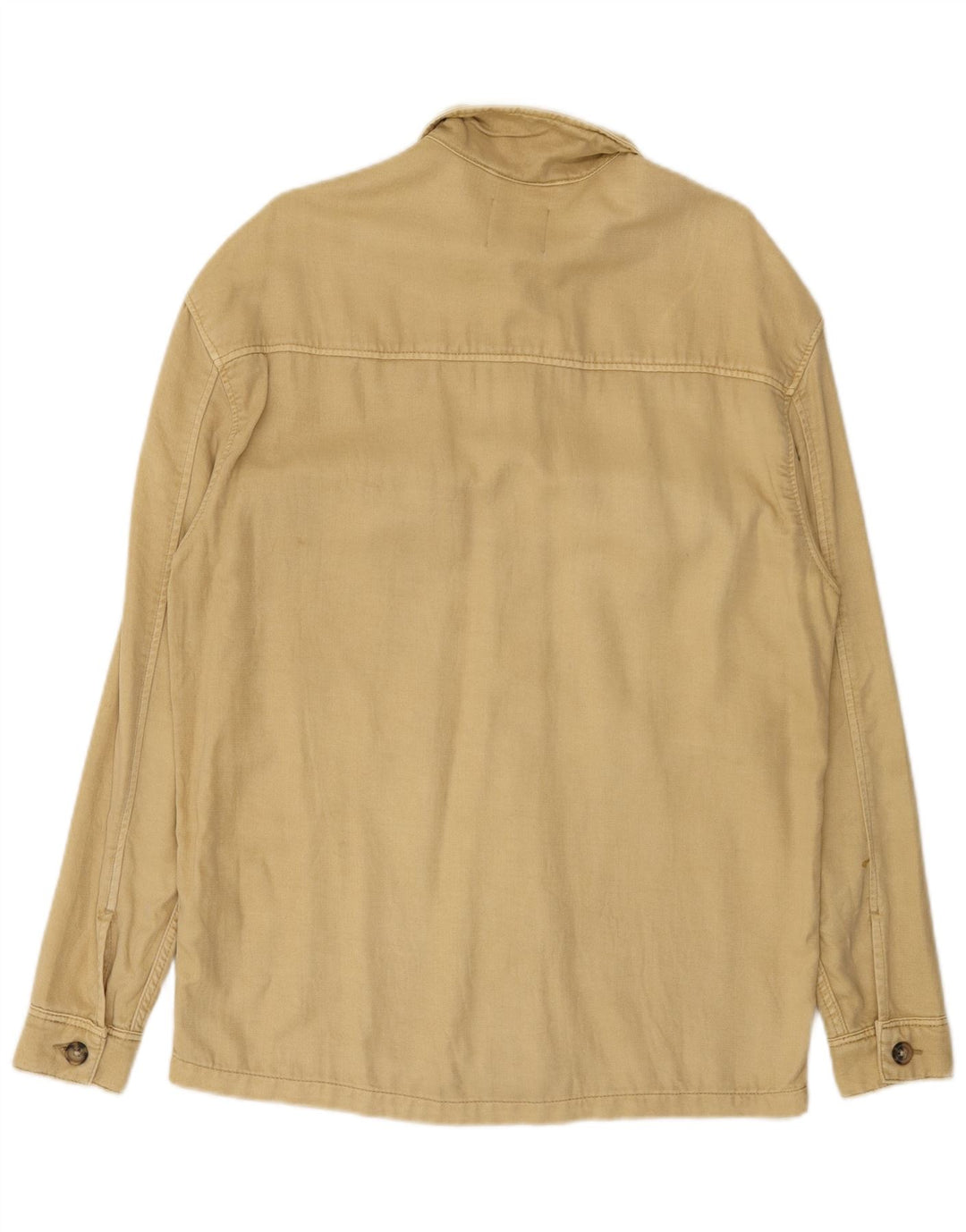 Zara Mens Utility Jacket UK 36 Small Beige Lyocell