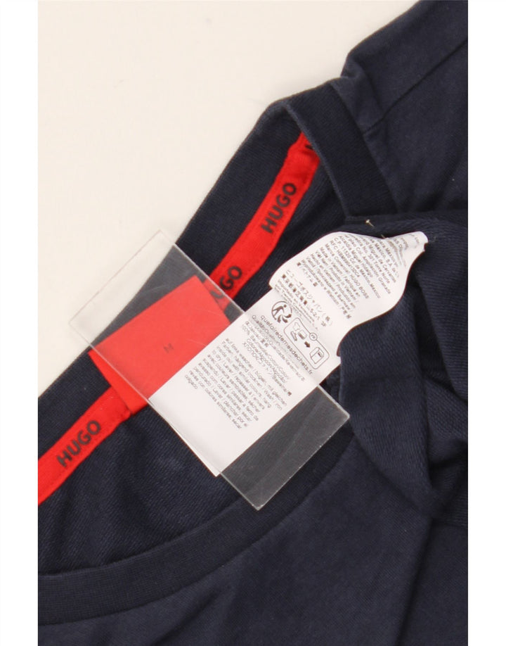 Hugo Boss Mens Graphic Sweatshirt Jumper Medium Navy Blue Cotton