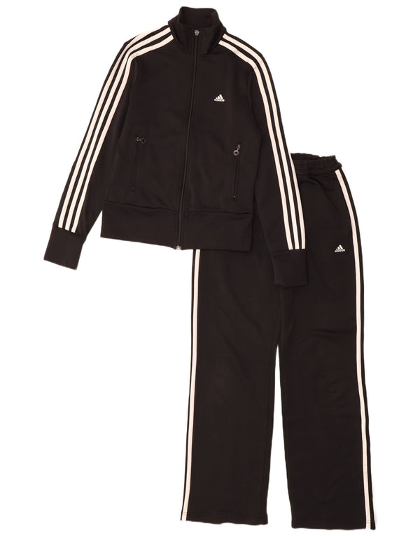 Adidas Womens Full Tracksuit UK 10 Small Black Polyester