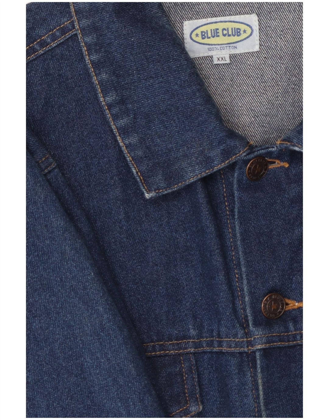 BLUE CLUB Mens Denim Jacket UK 44 2XL Blue Cotton