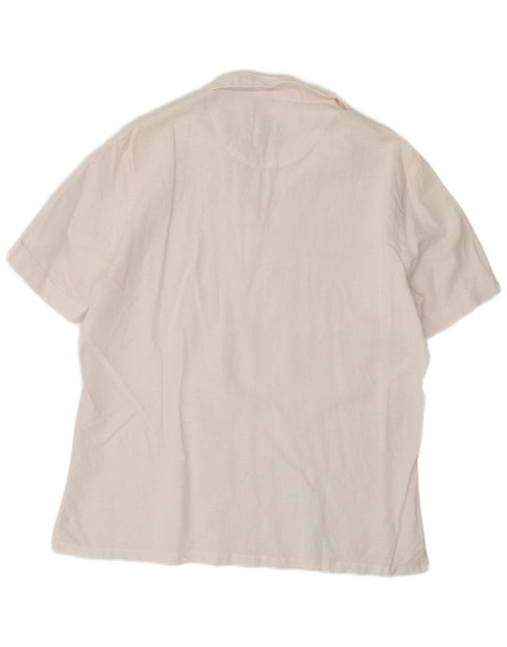 Zara Womens Short Sleeve Relaxed Fit Shirt UK 14 Medium White