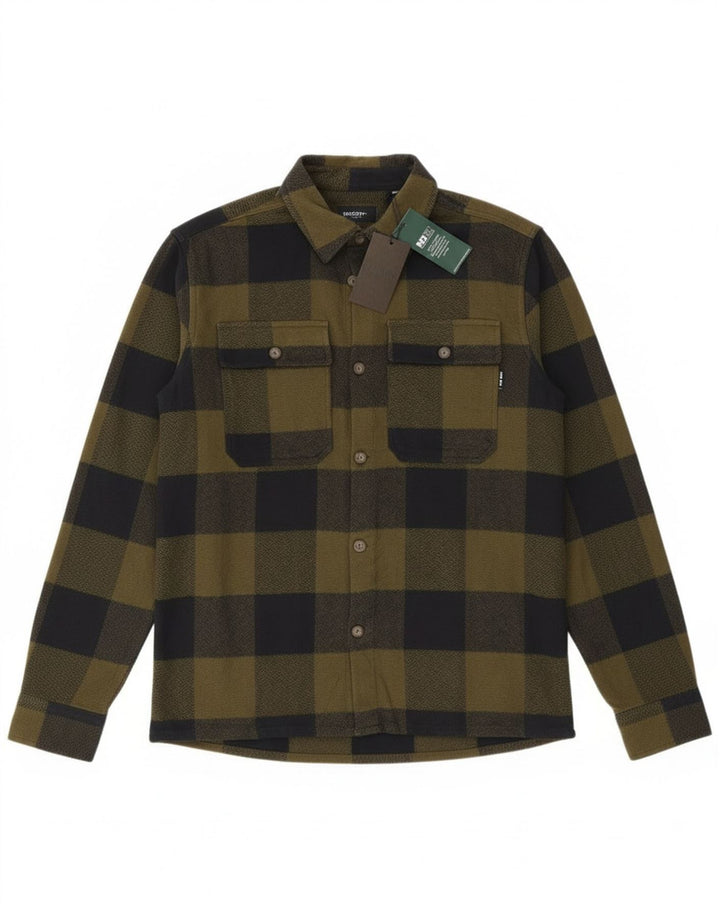 Only & Sons Mens Overshirt Flannel Shirt Medium Khaki Check Cotton