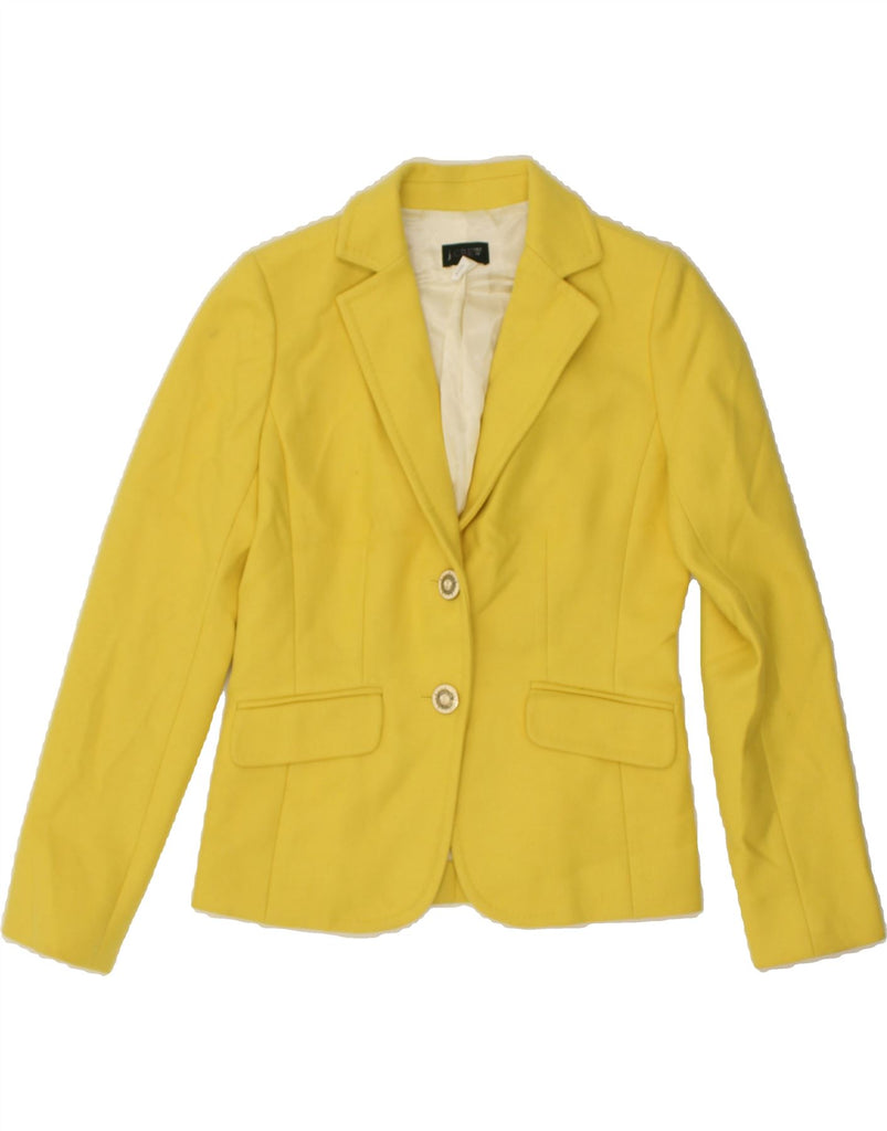 J. CREW Womens 2 Button Blazer Jacket US 8 Medium  Yellow Wool | Vintage J. Crew | Thrift | Second-Hand J. Crew | Used Clothing | Messina Hembry 