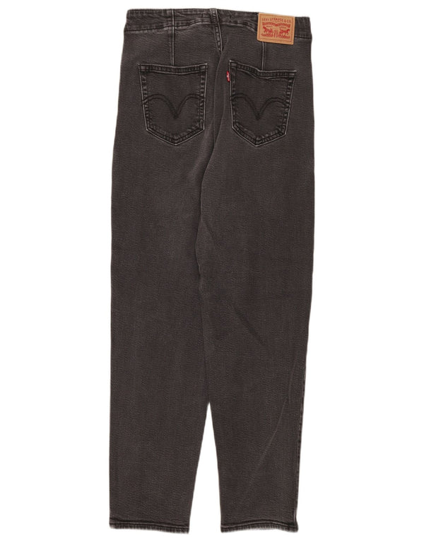Levi's Womens Crop High Waist Tapered Jeans W28 L26 Grey Cotton