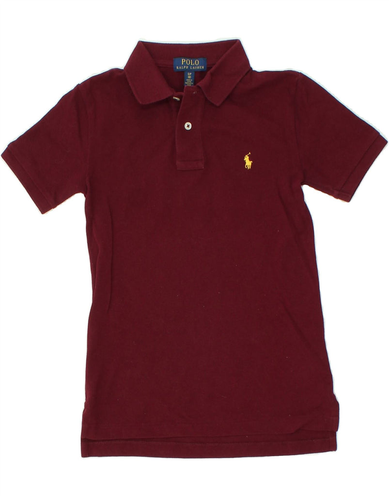 POLO RALPH LAUREN Boys Polo Shirt 7-8 Years Small Maroon Cotton | Vintage Polo Ralph Lauren | Thrift | Second-Hand Polo Ralph Lauren | Used Clothing | Messina Hembry 