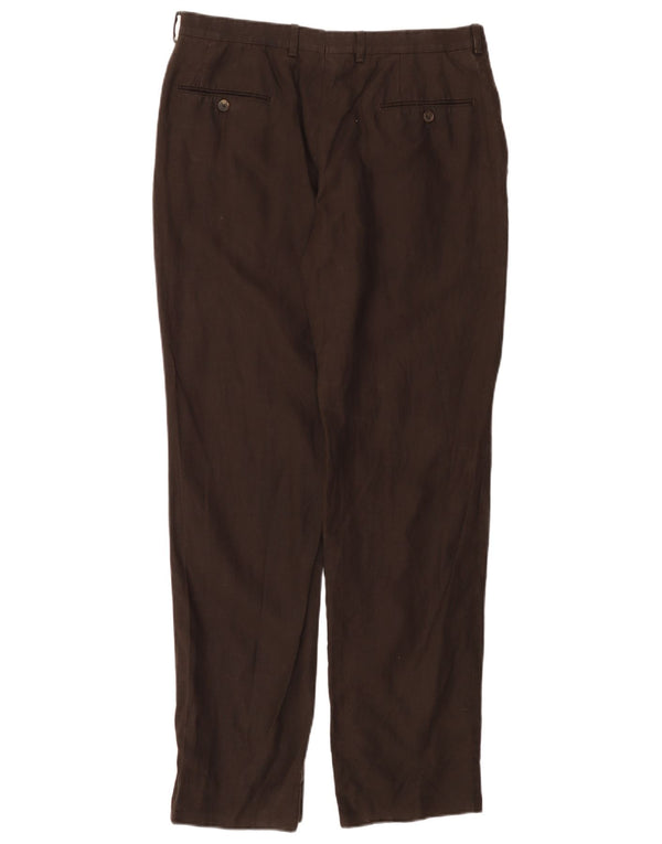 MASSIMO DUTTI Womens Straight Chino Trousers EU 44 Large W34 L30 Brown