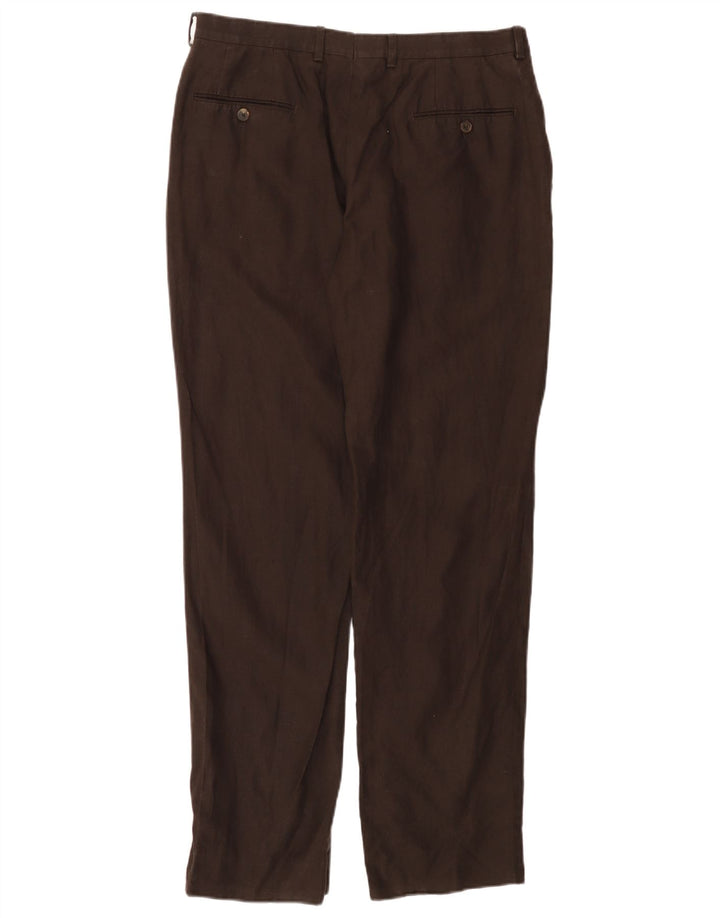 MASSIMO DUTTI Womens Straight Chino Trousers EU 44 Large W34 L30 Brown