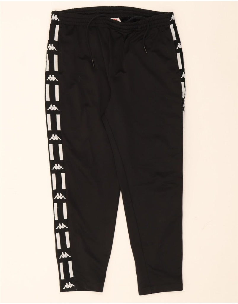 KAPPA Mens Graphic Tracksuit Trousers Medium Black Polyester Vintage Kappa and Second-Hand Kappa from Messina Hembry 